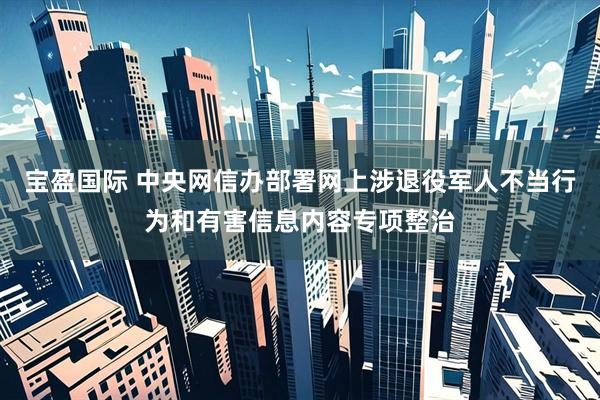 宝盈国际 中央网信办部署网上涉退役军人不当行为和有害信息内容专项整治
